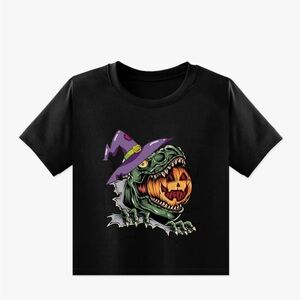 Kids Halloween Dinosaur Costume T-Shirt - Black